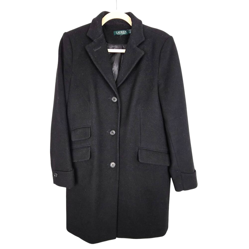 Lauren Ralph Lauren Womens Wool Coat 6 Classic Quiet Luxury Minimalist Old Money